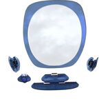 Cobalt blue bathroom set, attributed to Fontana Arte, 1970.