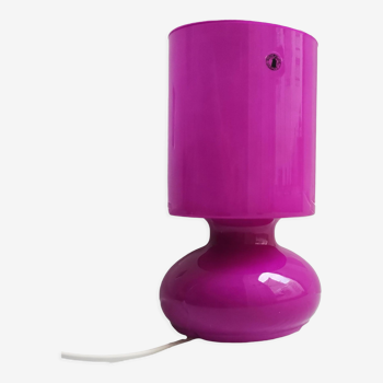 Lampe de table en verre en verre rose Lykta fuchsia moderniste scandinave par IKEA, années 1990