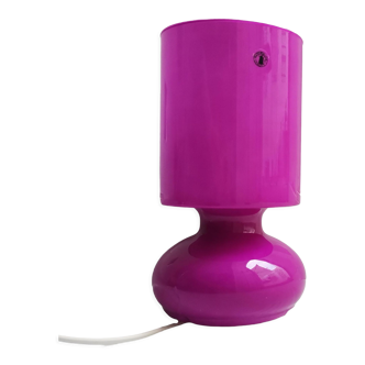 Scandinavian Modernist Lykta fuchsia pink handmade glass table lamp by IKEA, 1990s