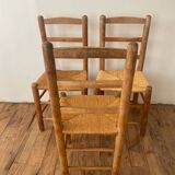 Set of 6 chairs in orne and straw