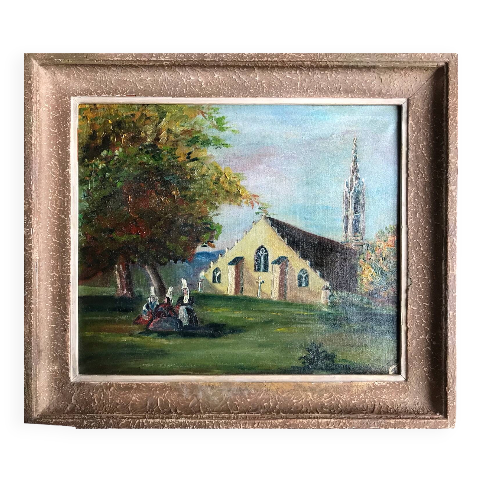 Pont-Aven, Chapel of Trémalo, around 1930. Oil on canvas monogrammed.