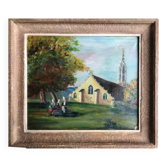 Pont-Aven, Chapel of Trémalo, around 1930. Oil on canvas monogrammed.