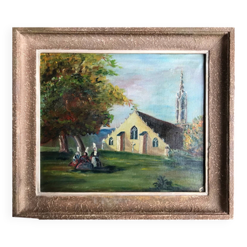 Pont-Aven, Chapel of Trémalo, around 1930. Oil on canvas monogrammed.