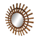 Miroir soleil bambou et rotin 1950