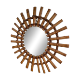 Bamboo and rattan sun mirror 1950
