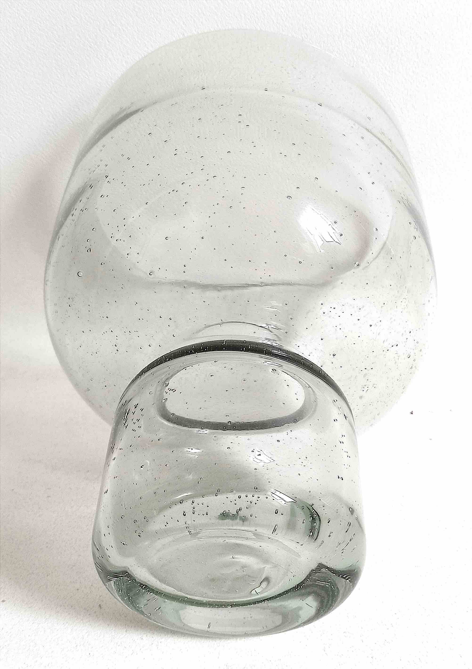 Bubble glass cup from the 70s, height 23 cm