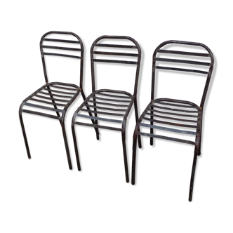 Chaises de terrasse en métal