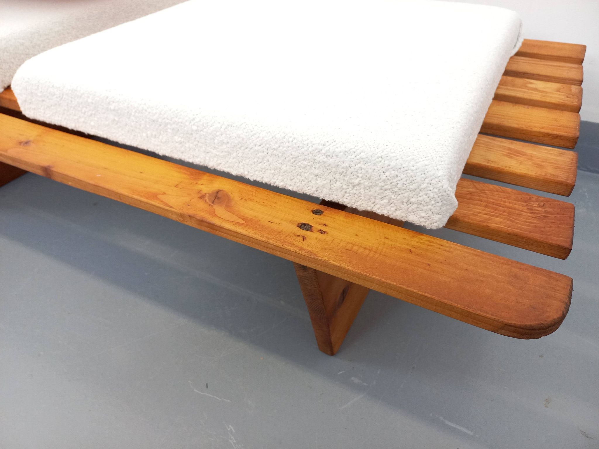 Pair of vintage  Perriand style  pine benches