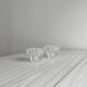 Elegant pair of faceted cut crystal candlesticks