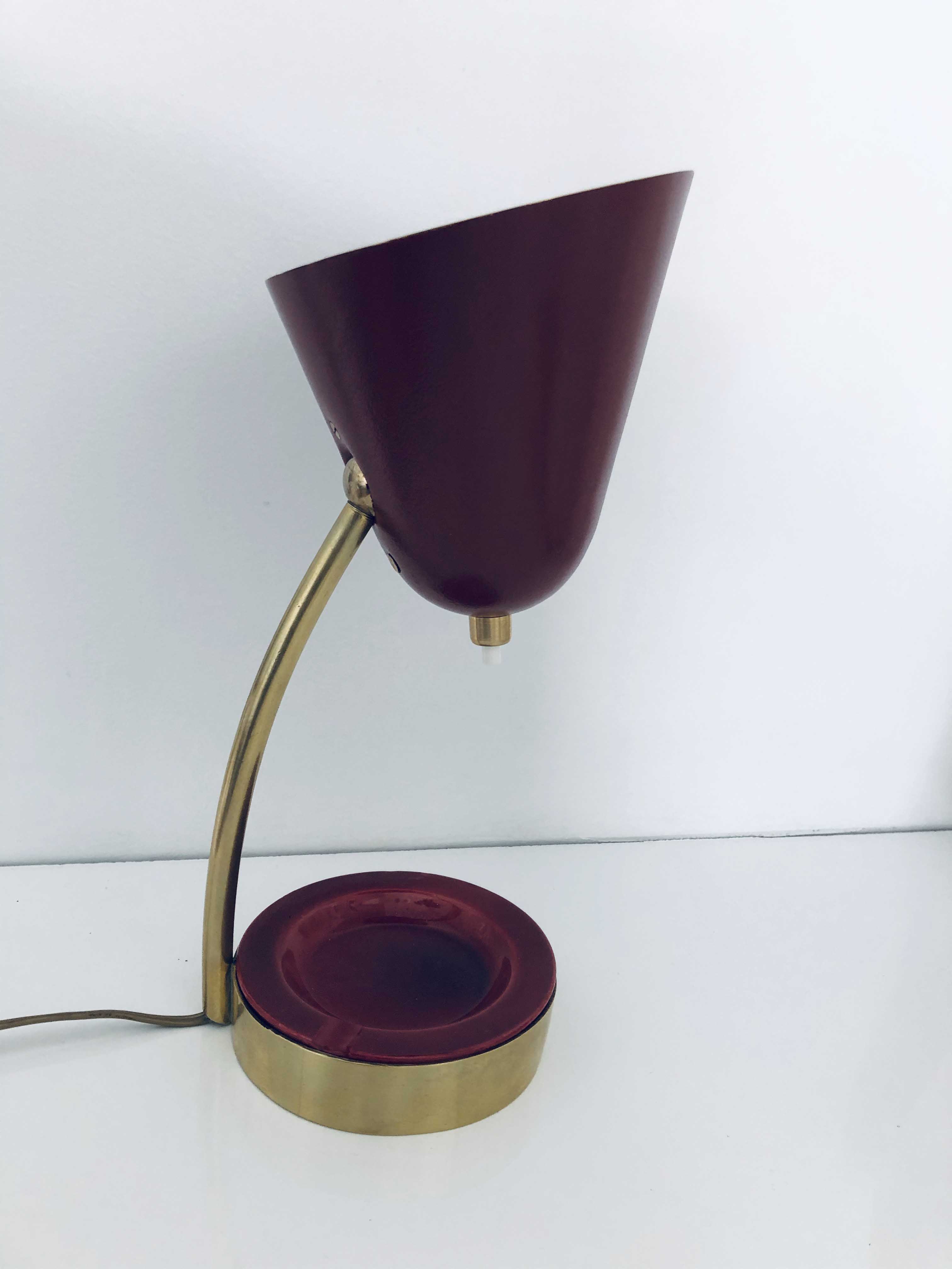 Brass and ceramic bedside lamp 1950