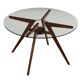 Vintage coffee table in beech and glass Argentina 1950s