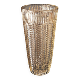 Large Art Deco Style Clear Pressed Glass Vase