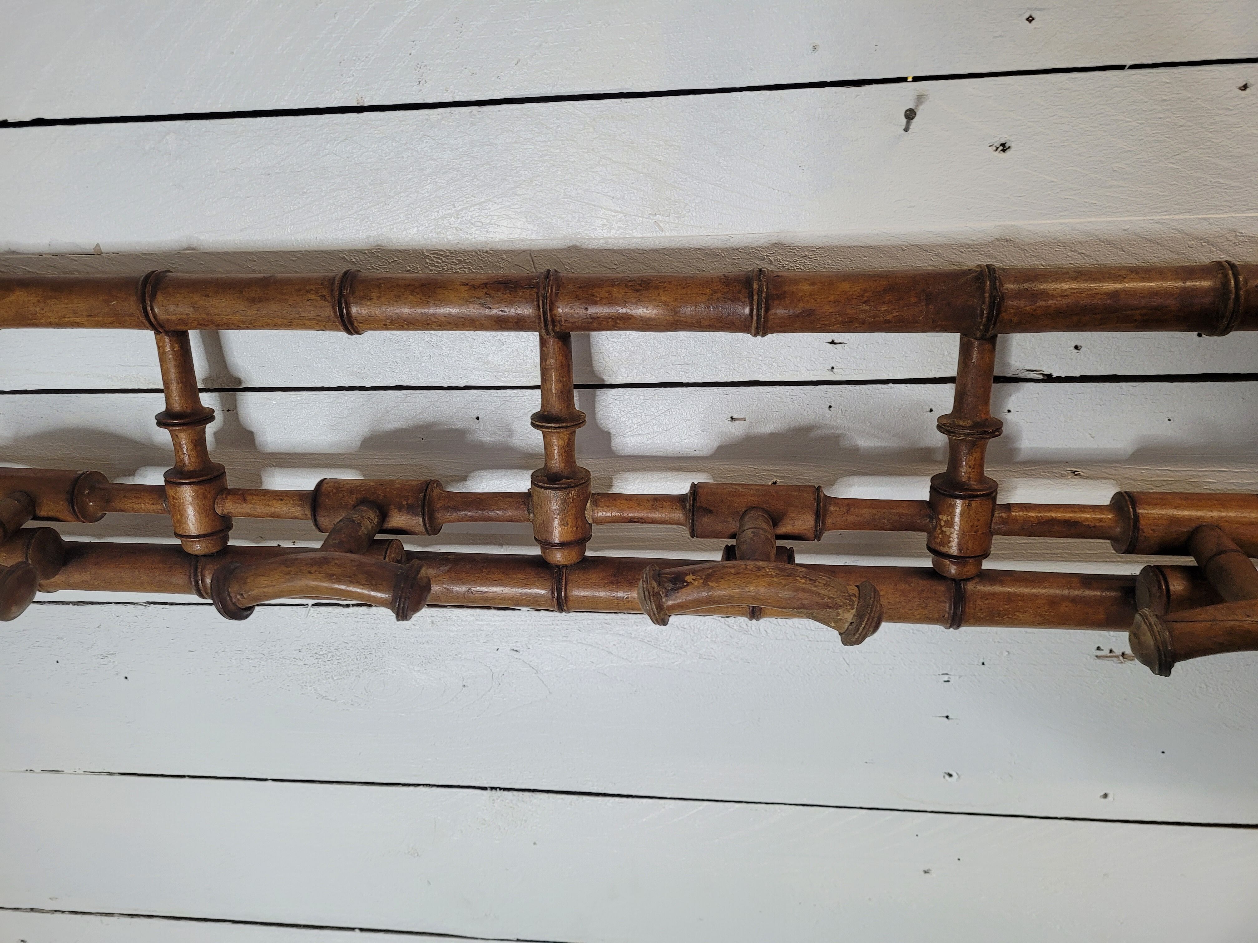 Coat rack wood bamboo 5 hooks, 106cms of L