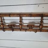 Porte manteau bois bambou 5 patères, 106cms de L