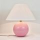 Pastel pink polka dot spherical table lamp, ceramic, brass, Studio Paf Milano, 1970.