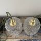 Set of two vintage bubbled glass handhelds