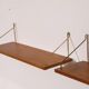 Pair of Danish teak and brass shelves 1960