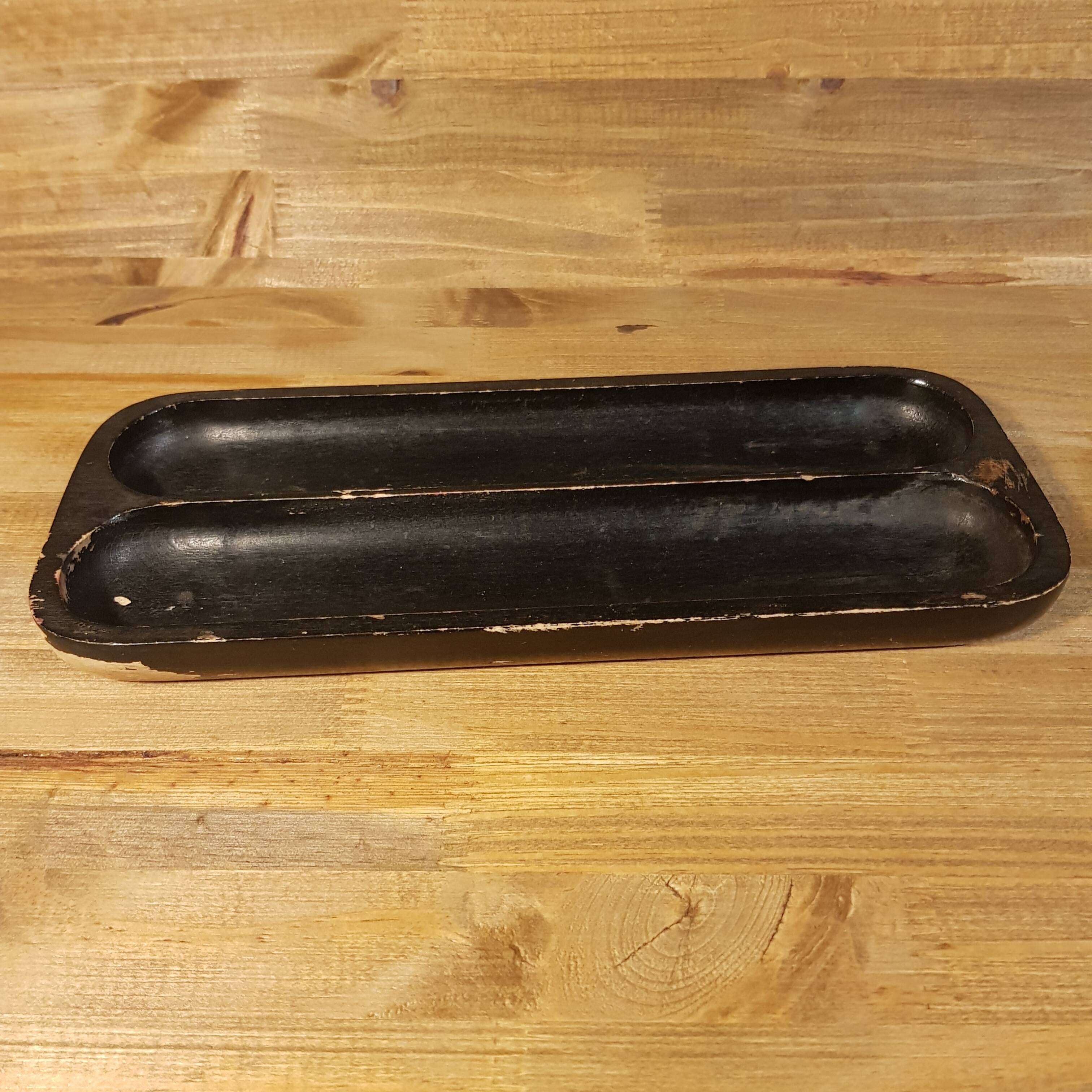 Old wooden pencil holder