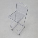 3x Postmodern Bar stool in Chromed Metal, 1980s
