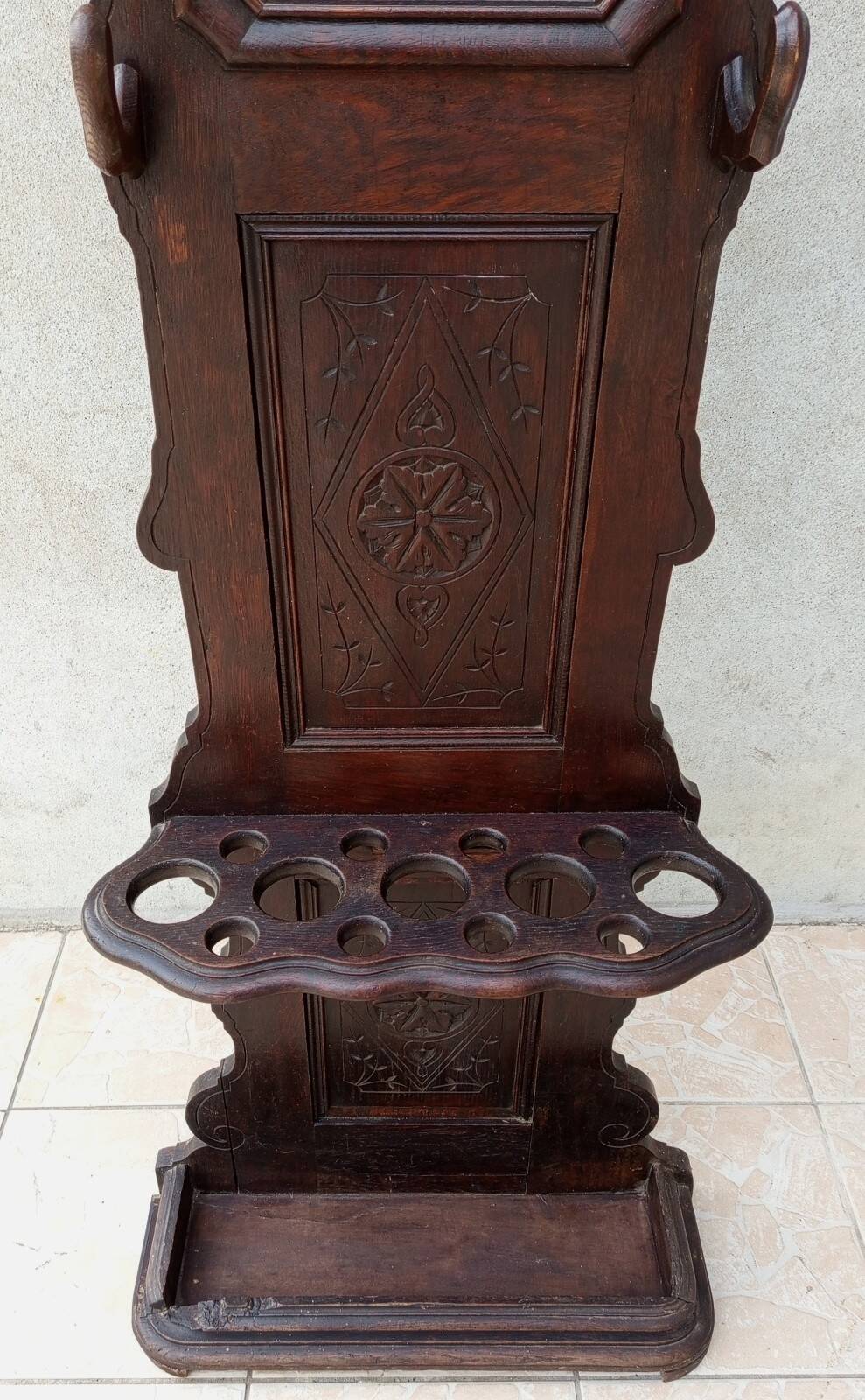 Louis XV Oak Coat Rack Hall Stand 19th Century