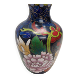 Vase Cloisonné Bleu Cobalt, 1980s