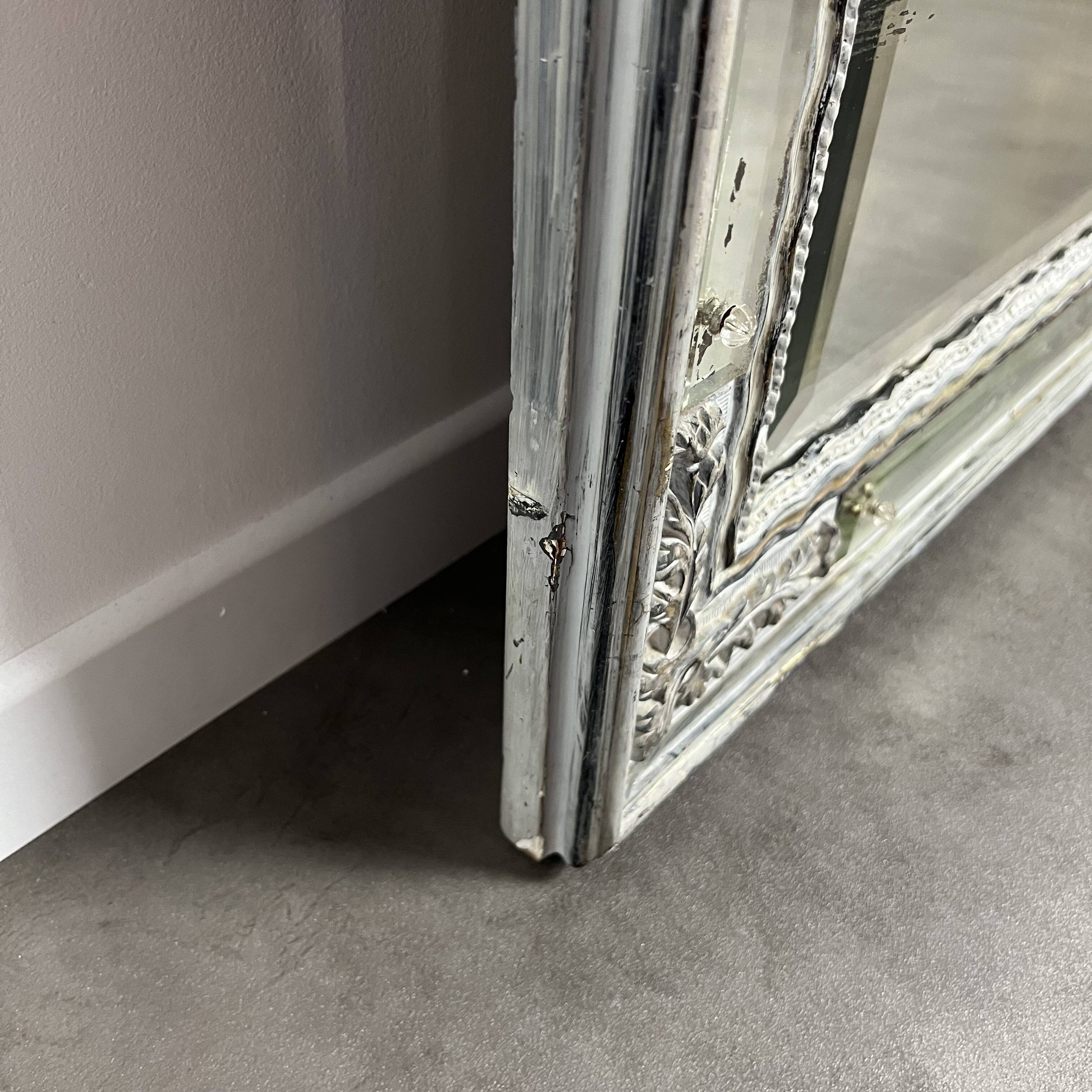 Grand miroir Venitien aux Cygnes, Glace Murano du XIXe siècle biseauté 133