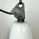 Industrial white enamel factory pendant lamp from zaos, 1960s