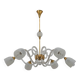 Ercole barovier art dèco italian murano glass and brass chandelier, 1935s