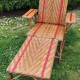 Chaise longue rotin osier