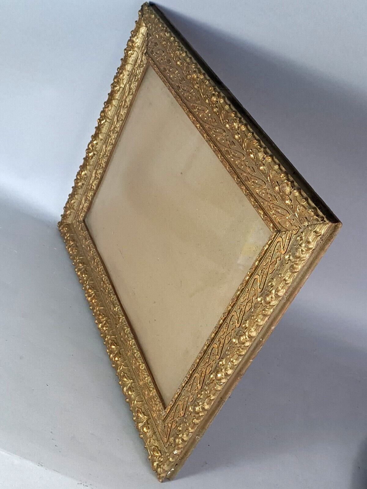 Old frame Art Nouveau décor wood stucco 51x41 foliage 40x30 cm