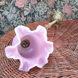 Bronze and opaline floral wall lamp