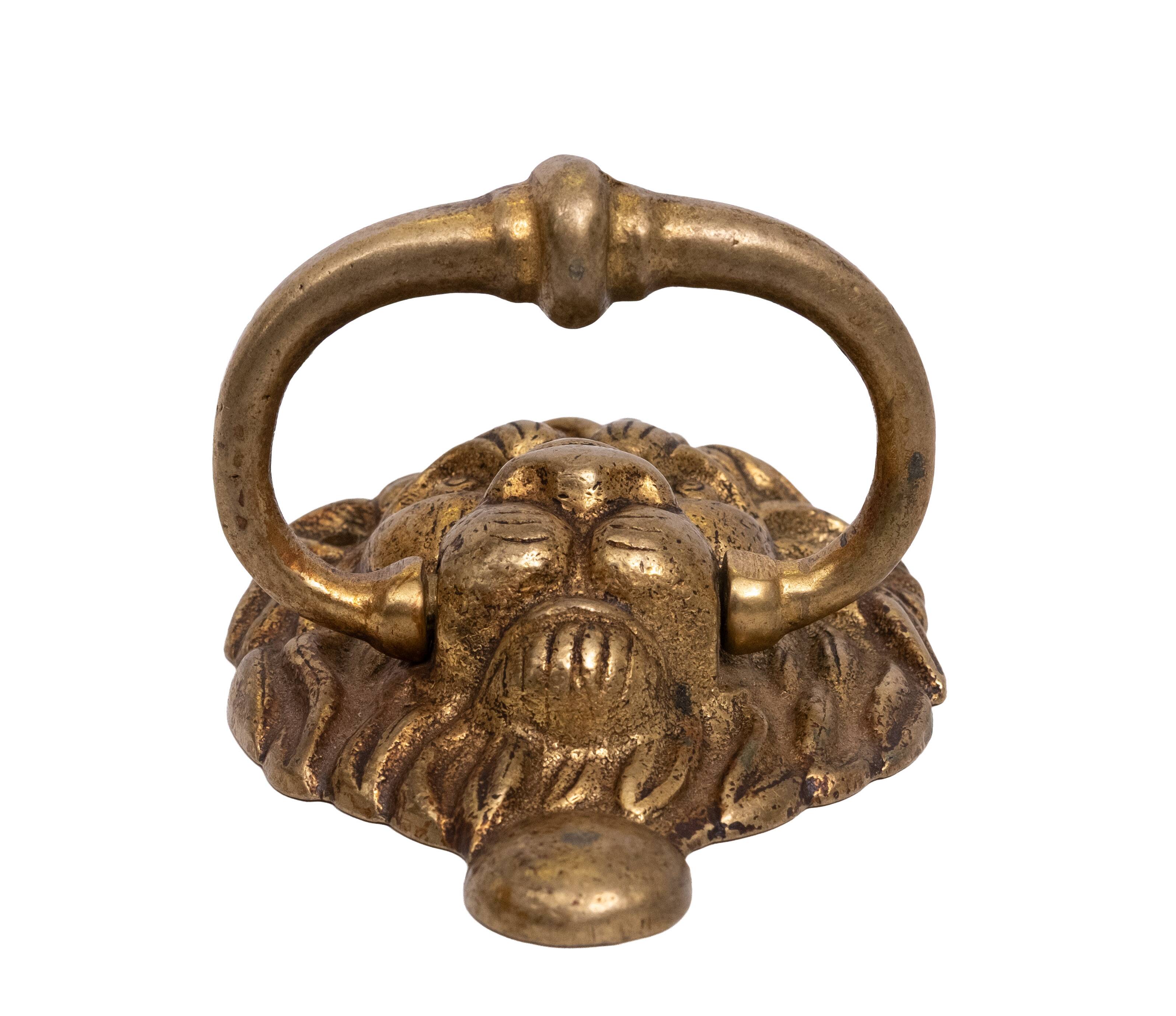 Dutch Bronze Lions Head Door Knocker