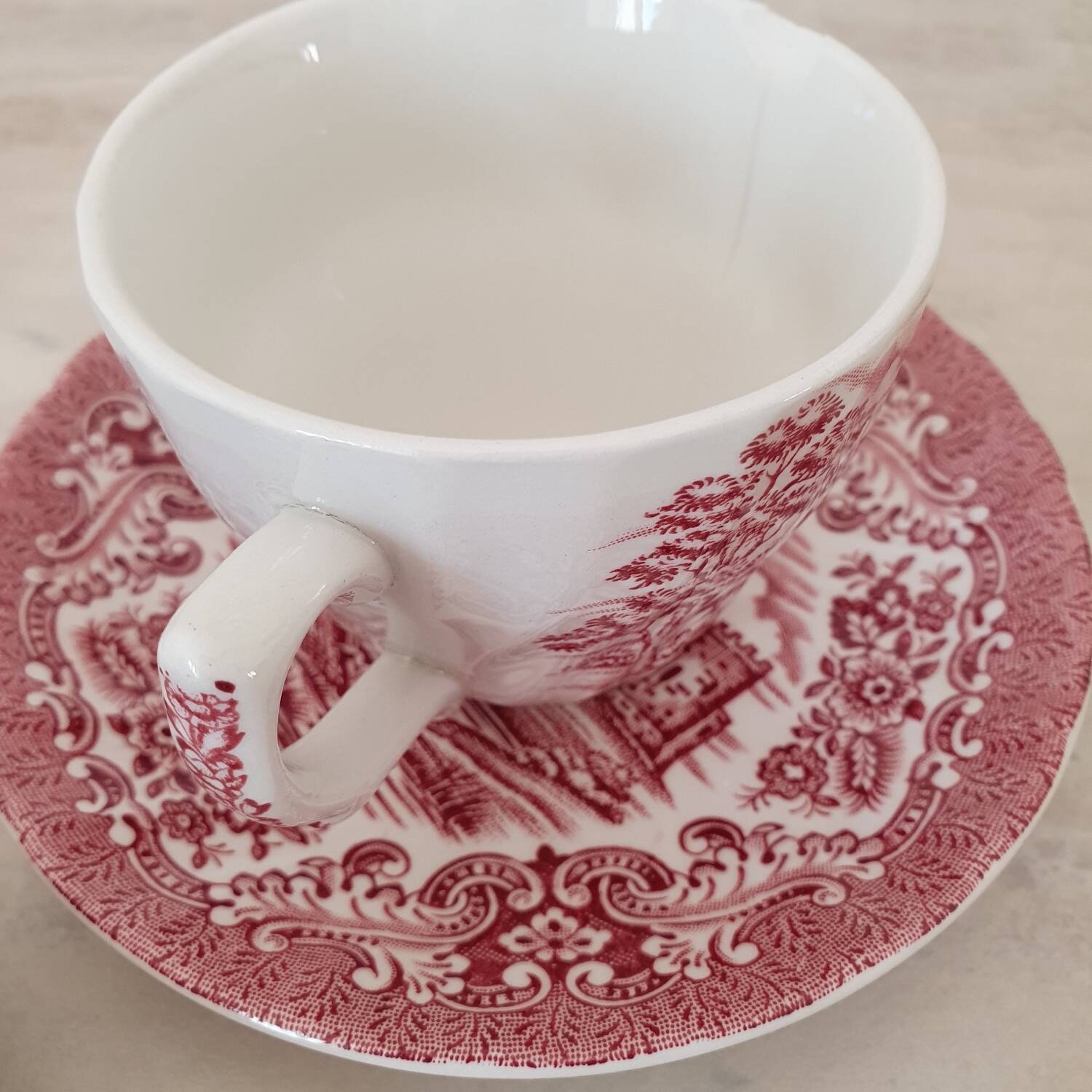 Tasses et sous-tasses Ironstone / service café thé Anglais "Olde Count