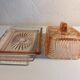 Beurrier en verre rose