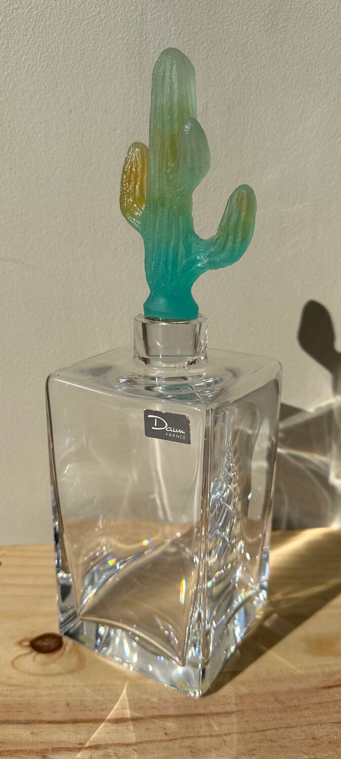 Daum cactus Hilton Mc Connico crystal whiskey decanter