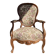Antique Louis XV cabriolet armchair - floral fabric