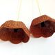 Paire de suspensions osier fleurs vintage
