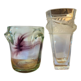 Portieux and Novaro: 2 large vases respectively stamped under the heel