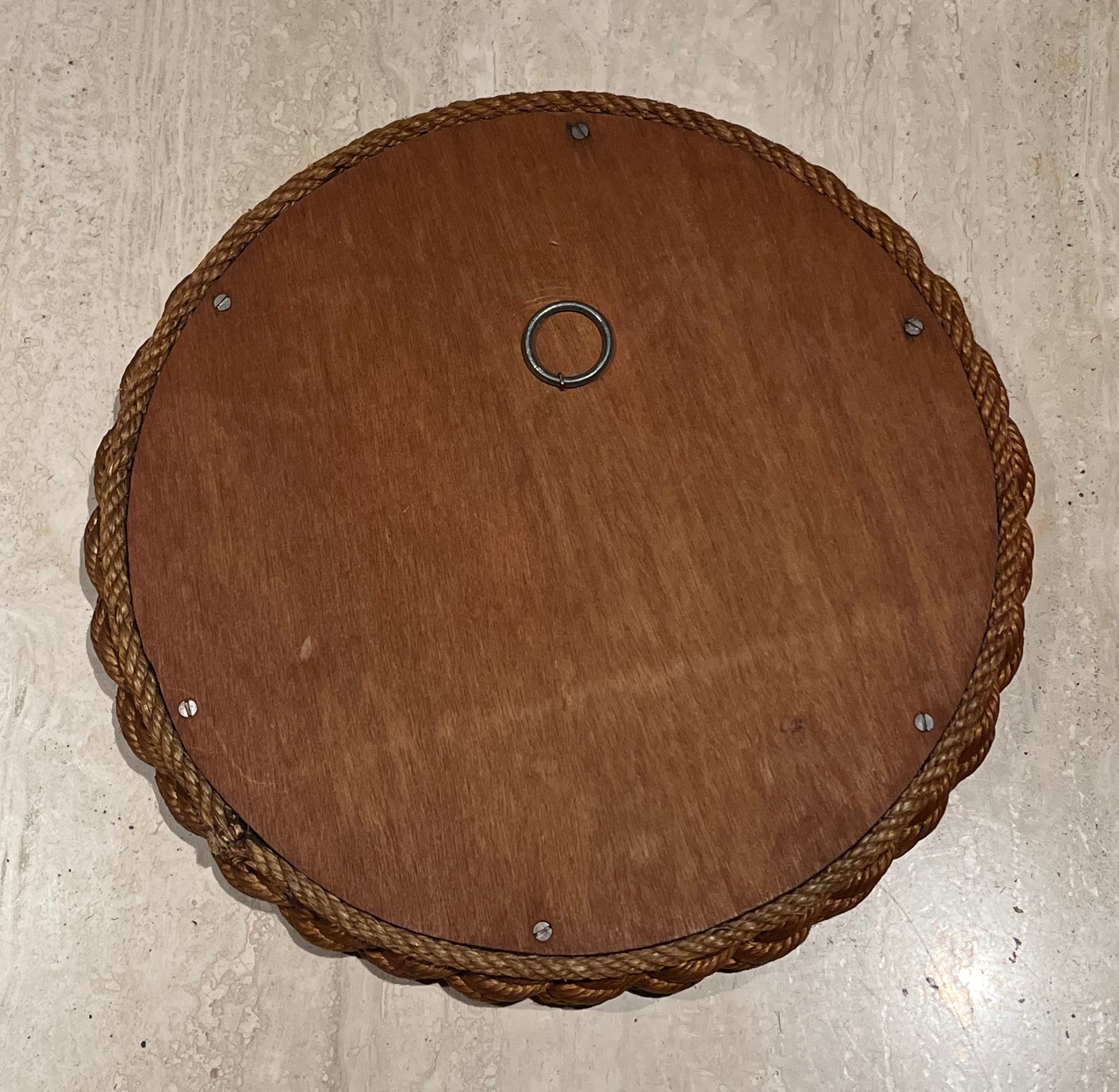 Round mirror in Audoux Minet rope.