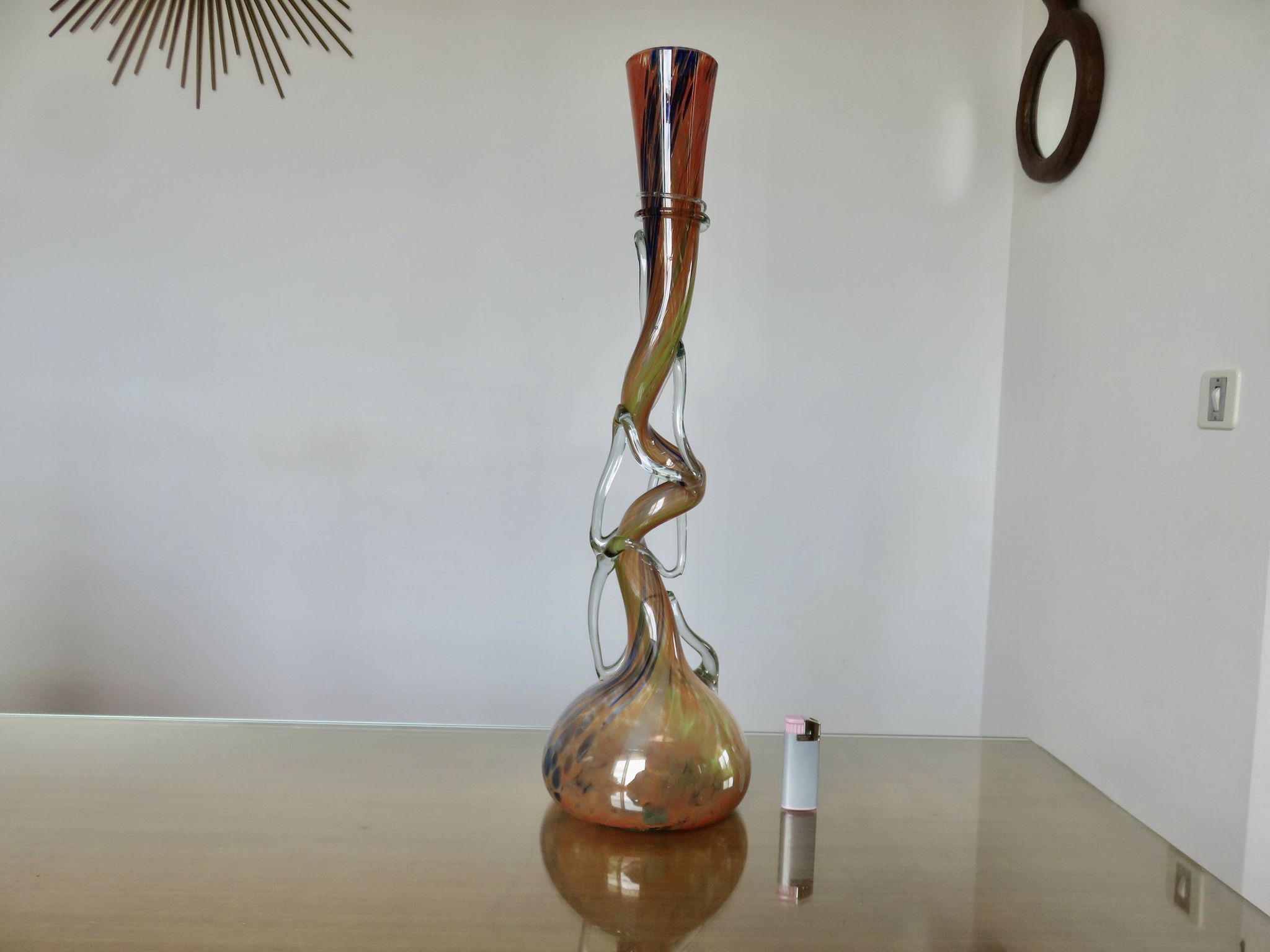Large soliflore vase made of blown Murano glass, Venetian style, 1970s.