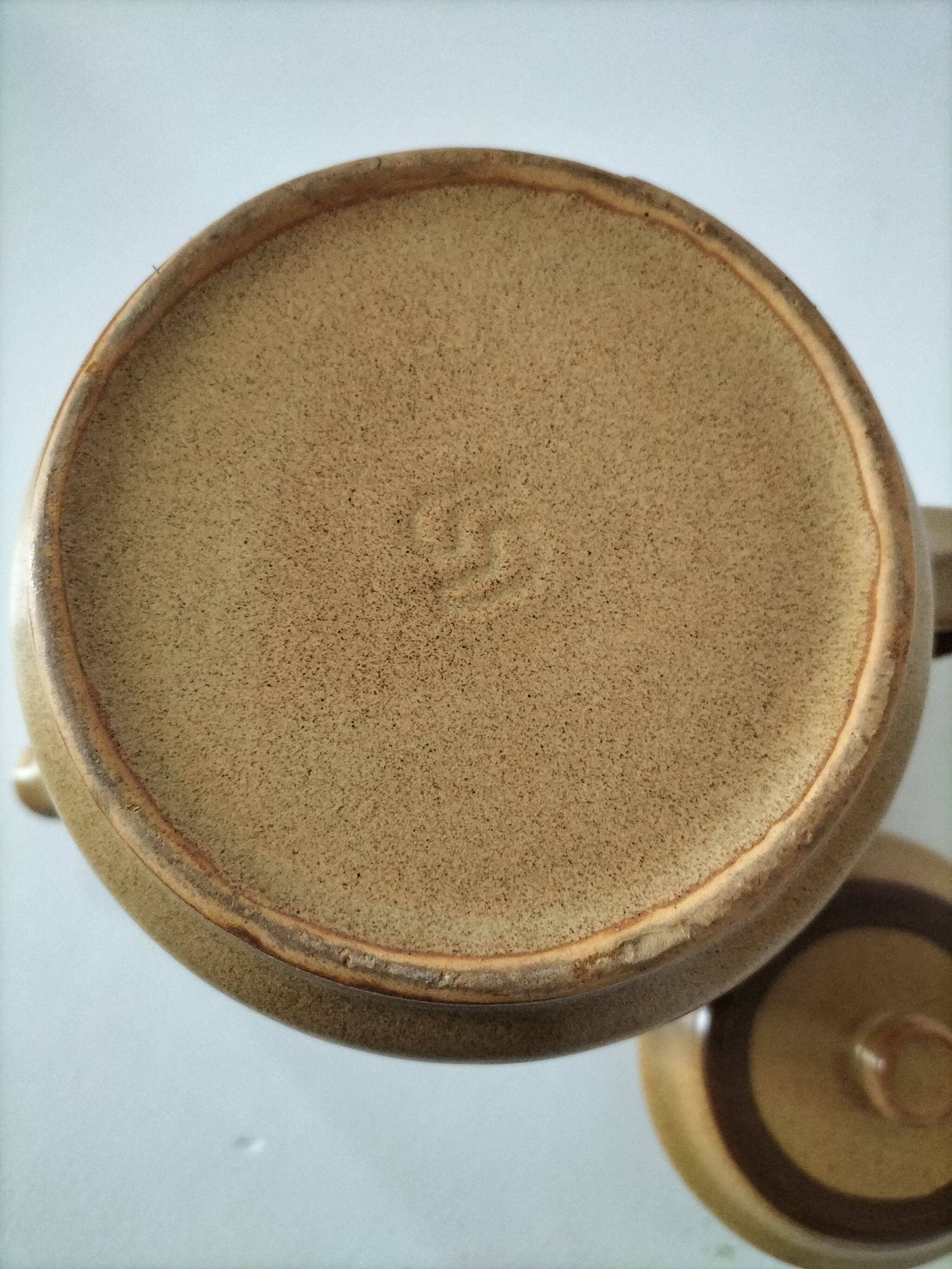 Stoneware coffee/tea pot from Sarreguemines, Lorraine, 70s.