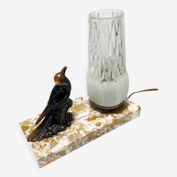 Table lamp, marble, glass an brass