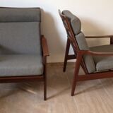 Pair of Scandinavian armchairs in teak 60s