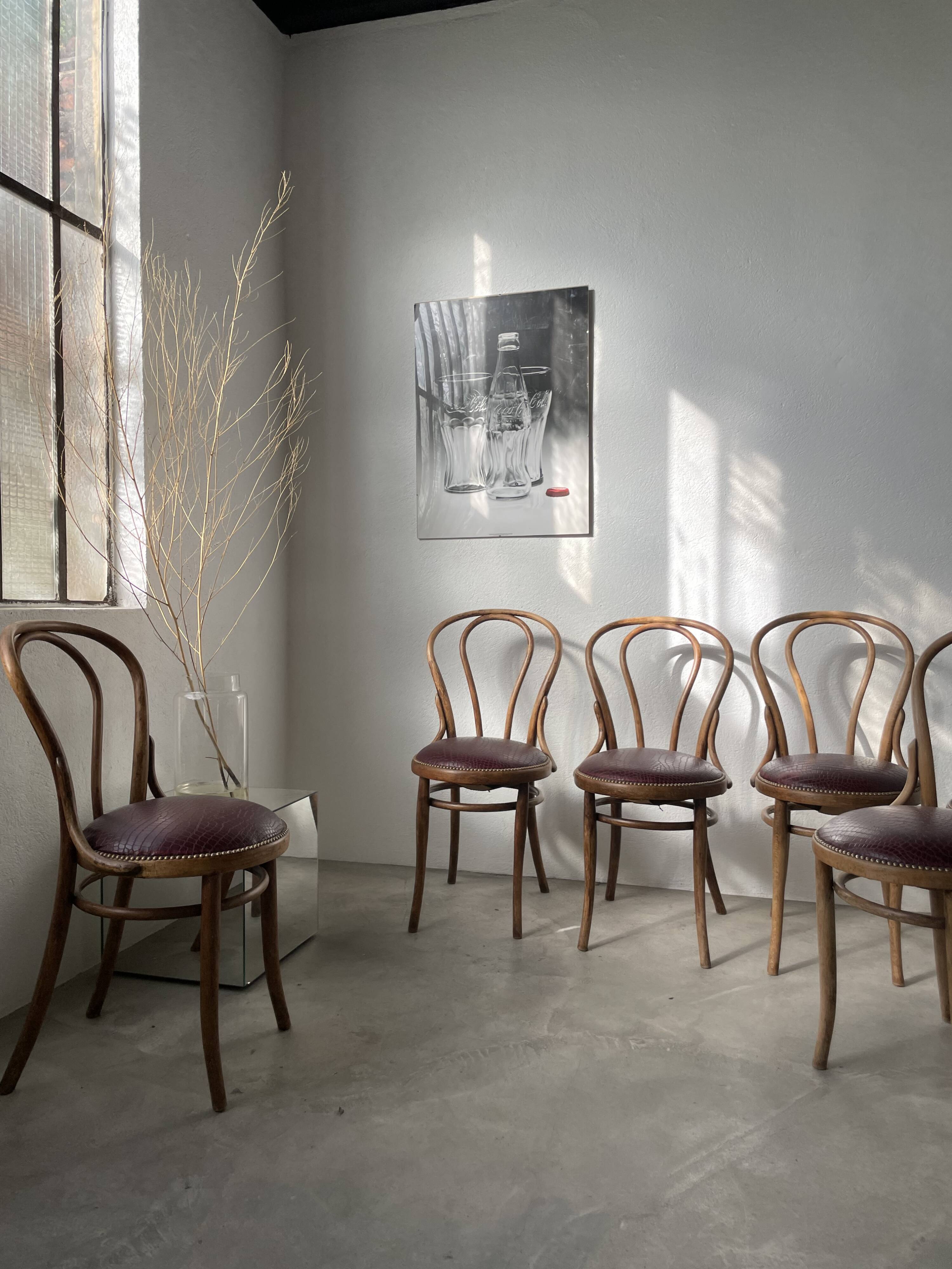 Lot of 6 Josef Kohn curved wood bistro chairs