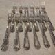 12 silver-plated metal dessert forks SFAM rocaille 19.1cm