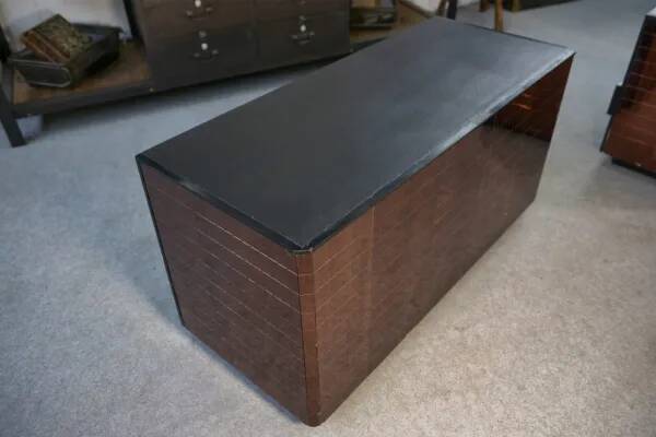 Set of 2 smoked mirrored dressing tables/jewelry counters with drawers 1970s