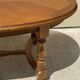 Oak dining table, oval living room table with two extensions.