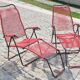 Pair of folding lounge chairs scoubidou vintage 60s