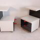 Tables de chevet postmodernes ikea noir et blanc 1980’s en tbeg
