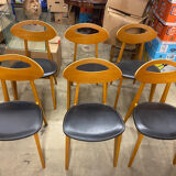 Set of 6 Scandinavian Roger Landault chairs produced by sentou